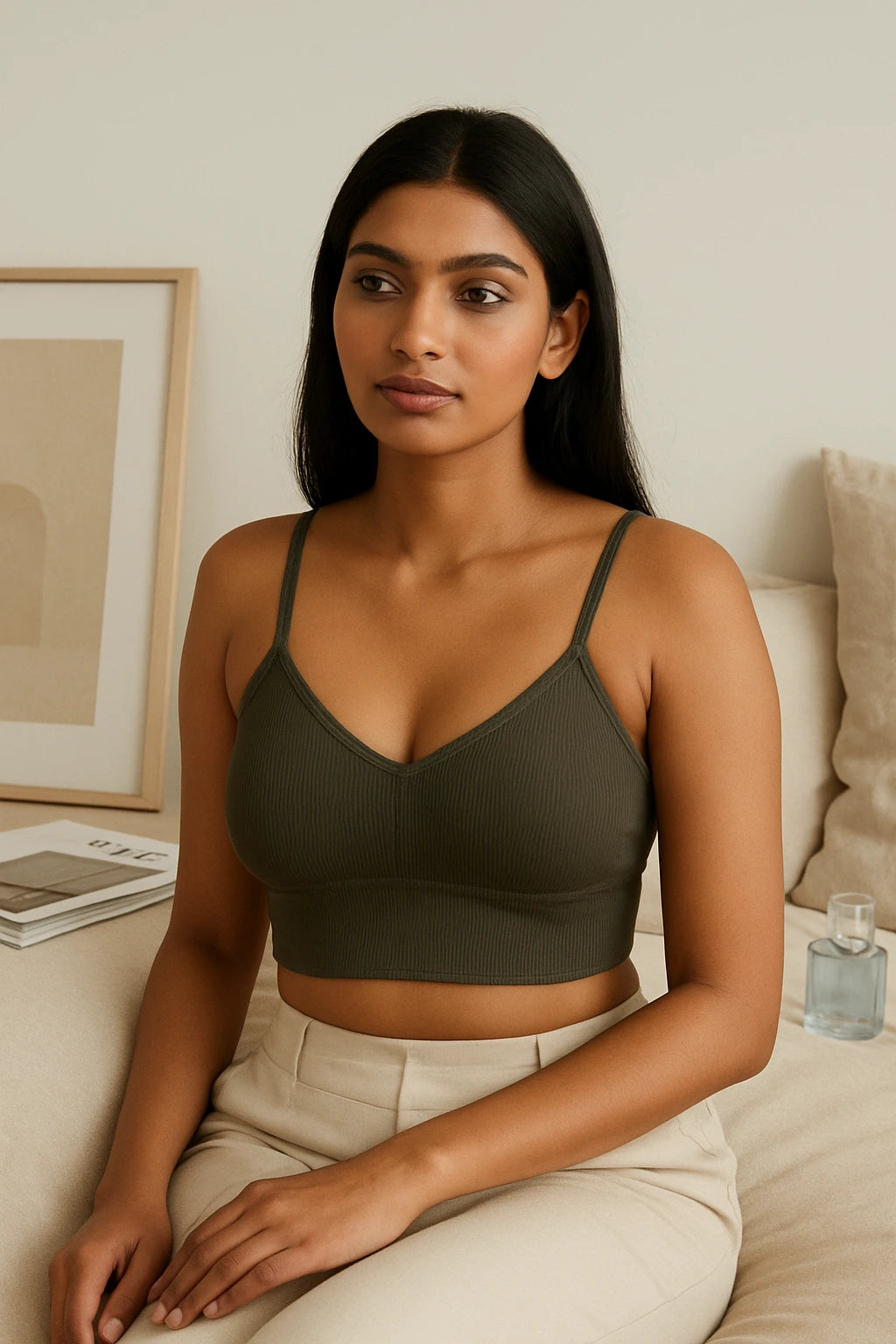 U-Shaped Back Sports Bra with High Elasticity and Detachable Padding - The Luissa