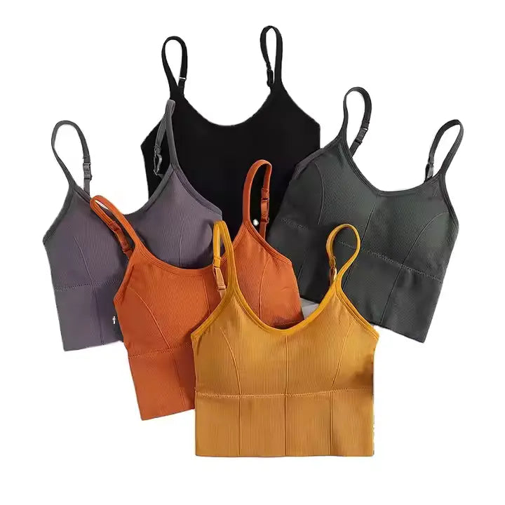 U-Shaped Back Sports Bra with High Elasticity and Detachable Padding - The Luissa