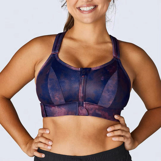 Plus-Size High-Impact Adjustable Cross-Back Sports Bra - The Luissa