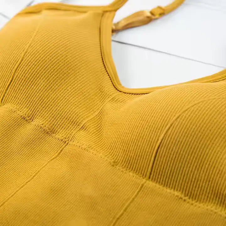 U-Shaped Back Sports Bra with High Elasticity and Detachable Padding - The Luissa