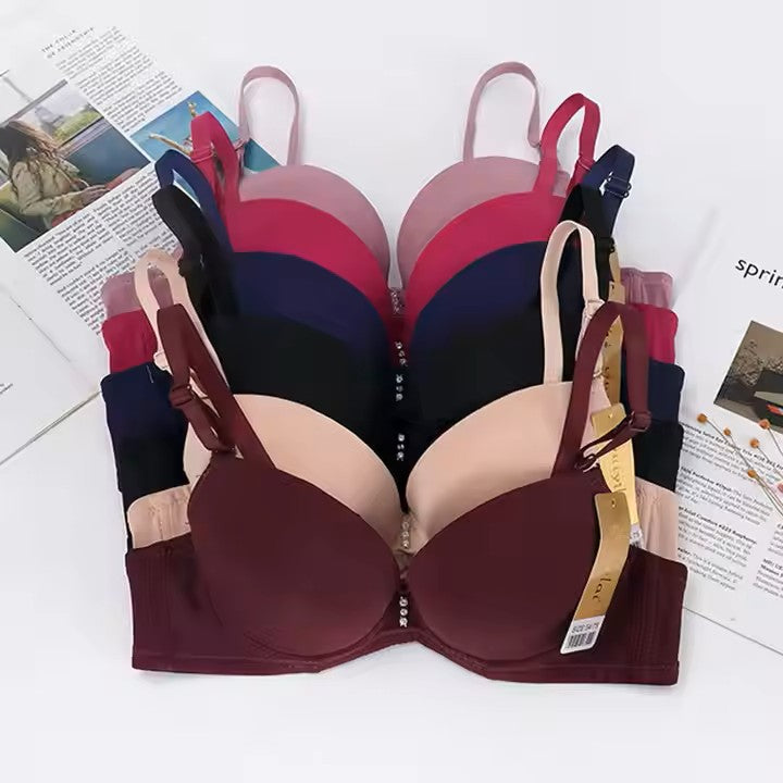 Pack of 2 - Lace Push-Up Bra / Solid Color Push-Up Bra Available in Every Color - The Luissa