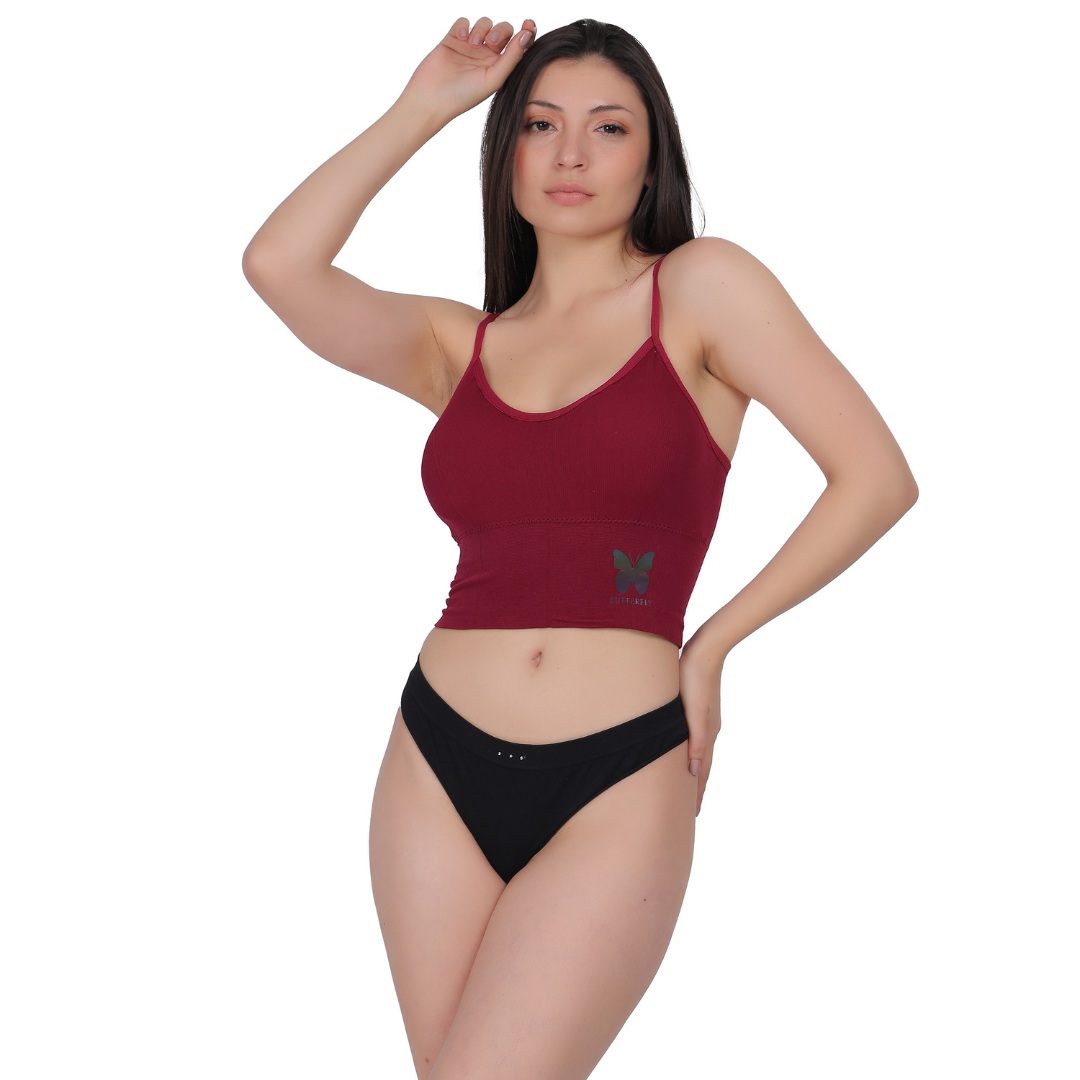 Seamless Full-Cup Push-Up Bra – Black with Removable Pads