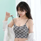Fashionable Plaid Wireless Halter Bra - The Luissa