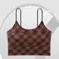 Fashionable Plaid Wireless Halter Bra - The Luissa