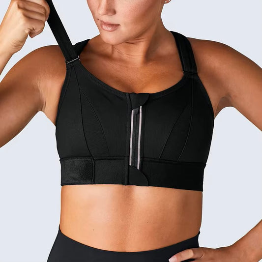 Plus-Size High-Impact Adjustable Cross-Back Sports Bra