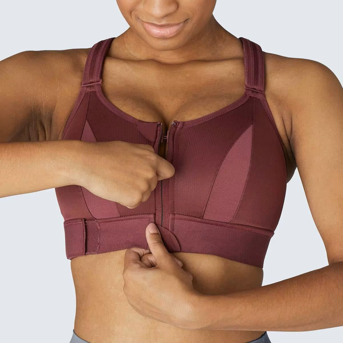 Plus-Size High-Impact Adjustable Cross-Back Sports Bra - The Luissa