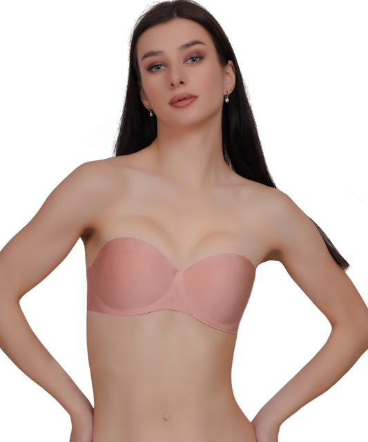 Backless Wire Free Women's Seamless Bandeau Invisible Bra Plus Size Strapless Push up Bra for Women
