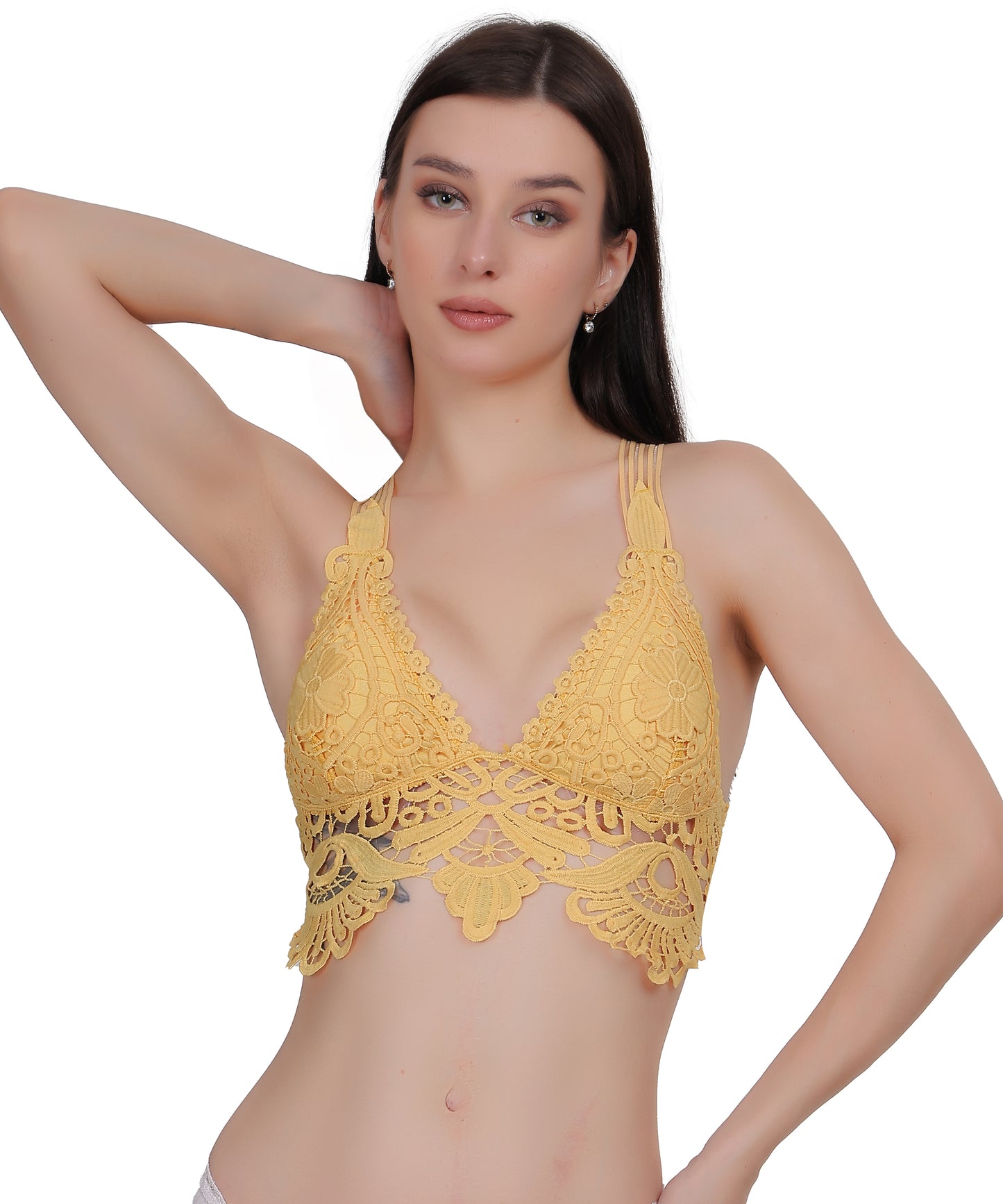 Water-Soluble Lace Backless Bralette Tube Top for Women
