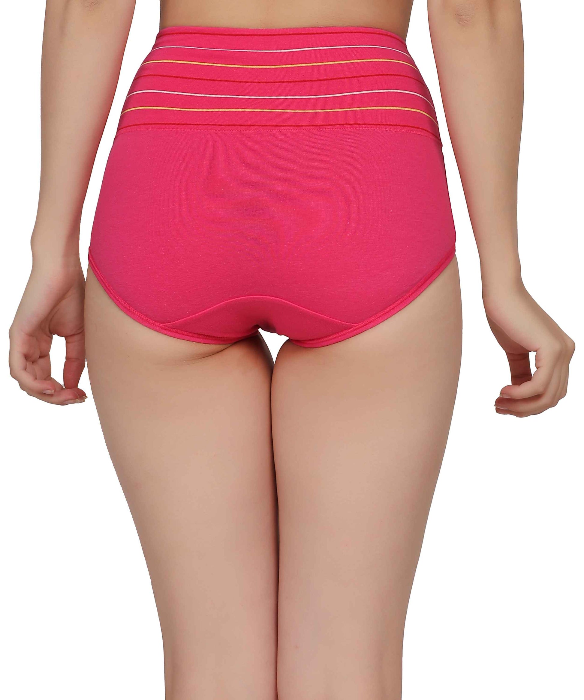 High-Waisted Pure Cotton Striped Shapewear Panties (PACK OF 2) - The Luissa