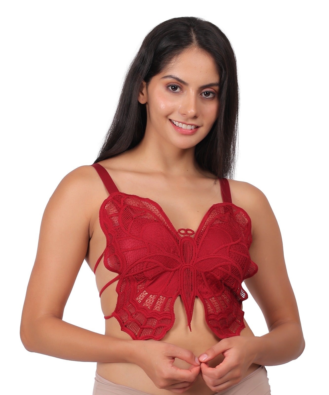 Embroidered Butterfly Wrap Bra Elegant Lace Lingerie - The Luissa