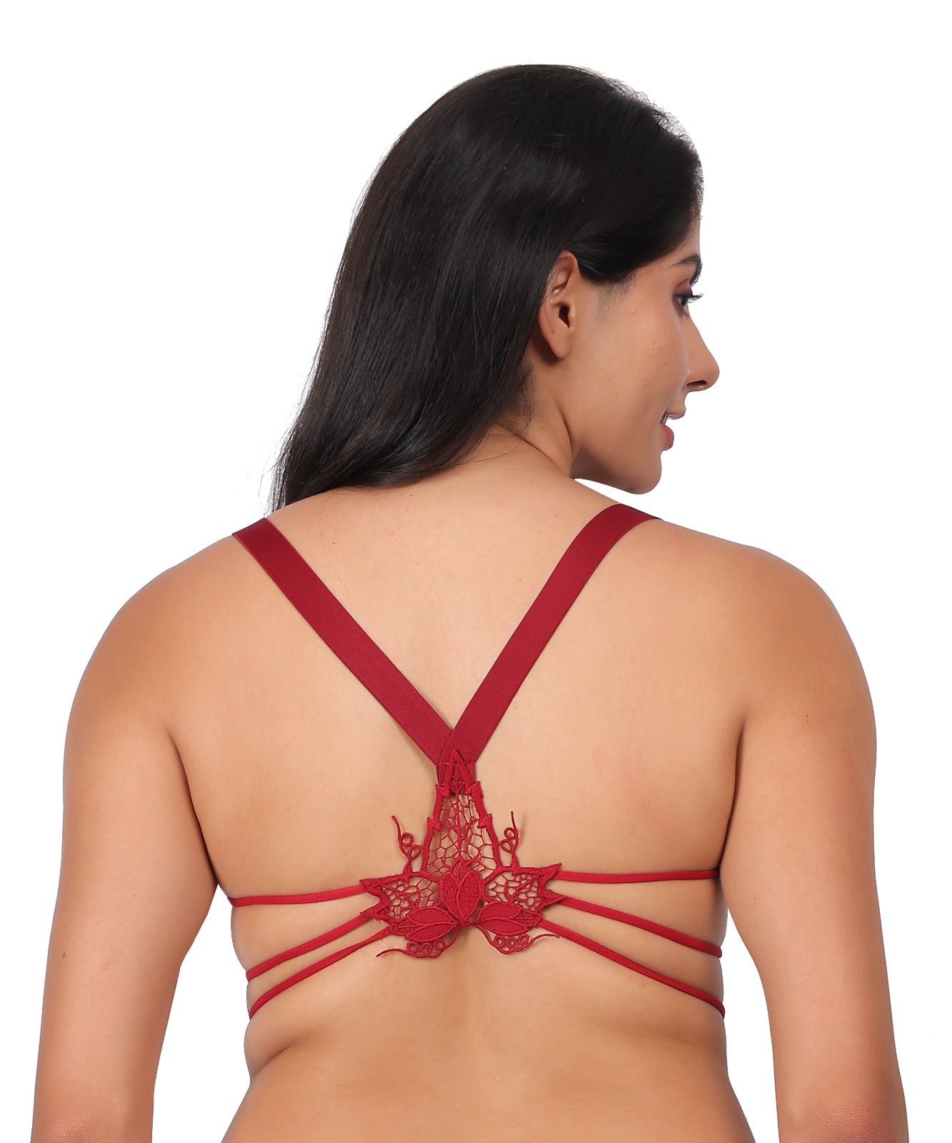 Embroidered Butterfly Wrap Bra Elegant Lace Lingerie