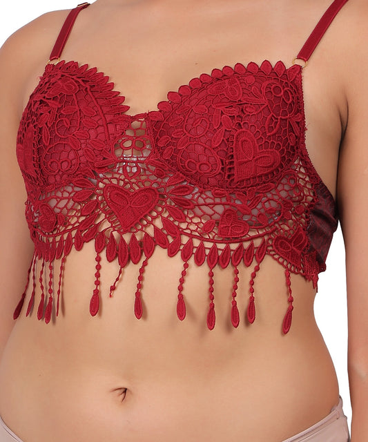 Pack of 2 - Embroidery Transparent Lace Breathable Bra / Lace Push-Up Bra