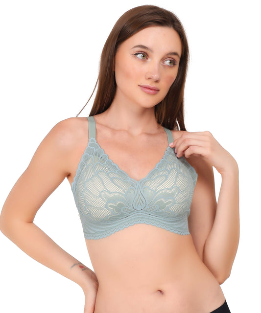 Women's Lace Push-Up Bralette – Underwire Support, Adjustable Straps, Elegant & Breathable Lingerie